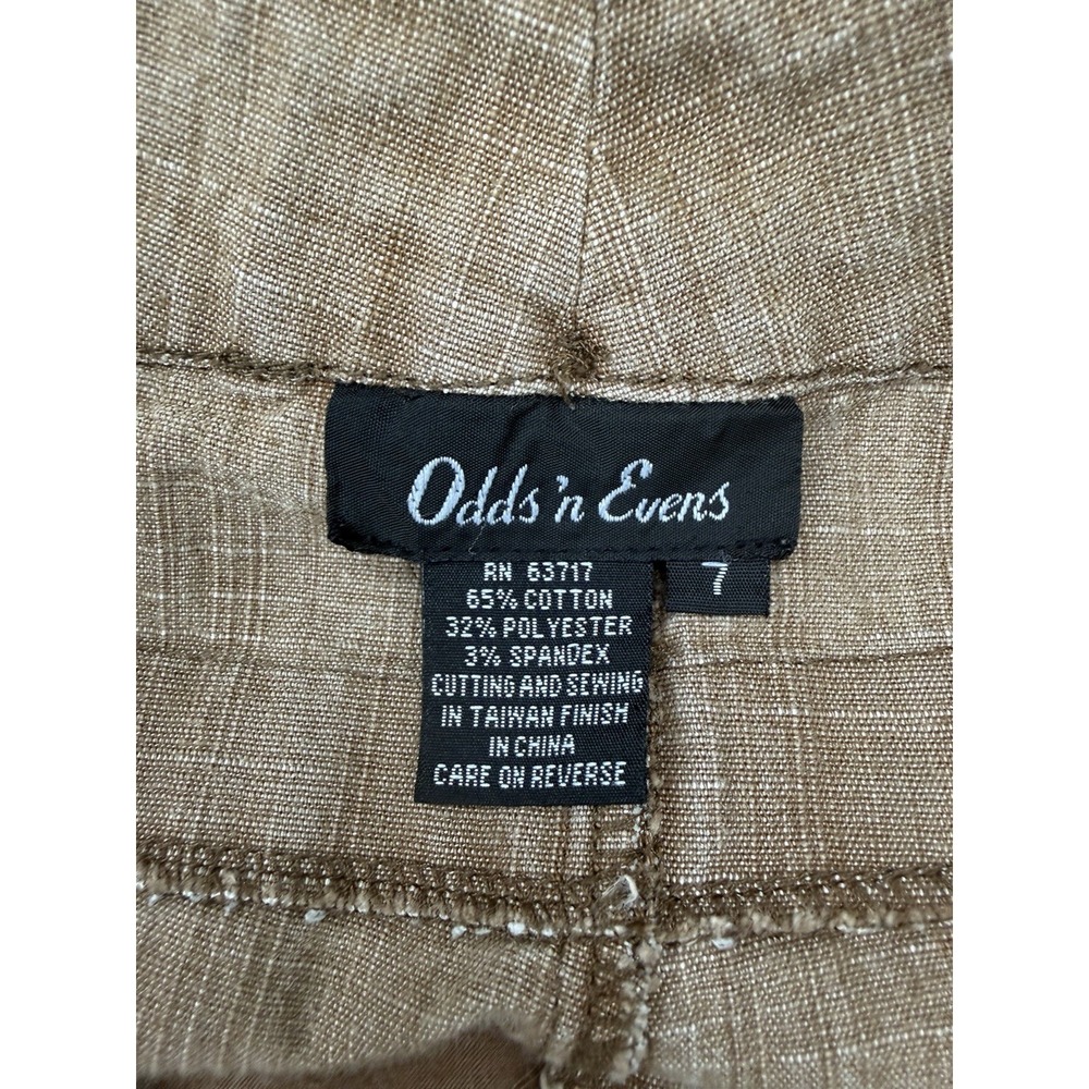 Odds 'n Evens Women's Brown Khaki Shorts‎ Bermuda Long Size 7 - Picture 8 of 9